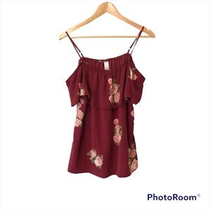 No Boundaries Off The Shoulder Loose Flowy Cute Spaghetti Strap Tank Womens XL